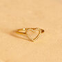 Dainty Love Ring With Sparkling Open Heart, thumbnail 2 of 3