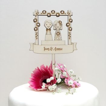 Personalised Wedding Couple Cake Topper, 2 of 6