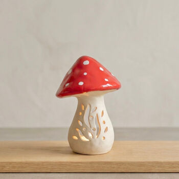 Mushroom Tealight Holder Toadstool Décor, 3 of 6