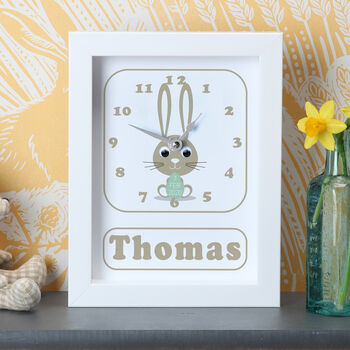 Personalised New Baby Bunny Clock, 5 of 12