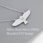 Flying Barn Owl Pendant Necklace In Sterling Silver, thumbnail 7 of 10