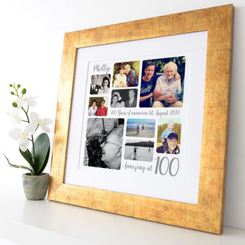 Personalised 100th Birthday Square Photo Collage, 2 of 11