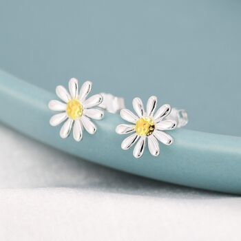 Sterling Silver Aster Daisy Flower Stud Earrings, 2 of 12