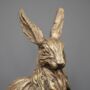 Gold Sitting Hare Figurine – Lifelike Ornament, thumbnail 2 of 4