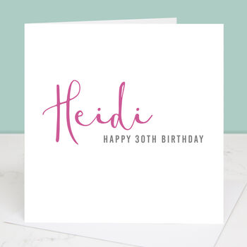 Personalised Happy Birthday Calligraphy Card, 3 of 7
