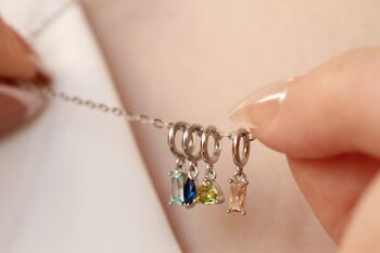 Sterling Silver Birthstone Charm Necklace, 3 of 10