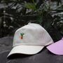 Unisex Hand Embroidered Cap With Cactus, thumbnail 3 of 5