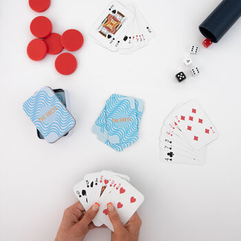 Personalised Wave Spot Uv Playing Cards In A Tin, 3 of 8