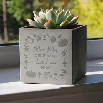 Personalised Pumpkin Concrete Plant Pot, 3 of 6