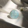 Aquamarine Large Round Gemstone Ring In Sterling Silver, thumbnail 3 of 5