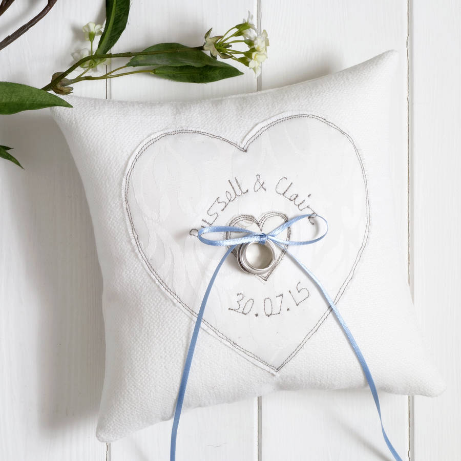 Personalised Wedding Ring Cushion By Milly And Pip Gifts
