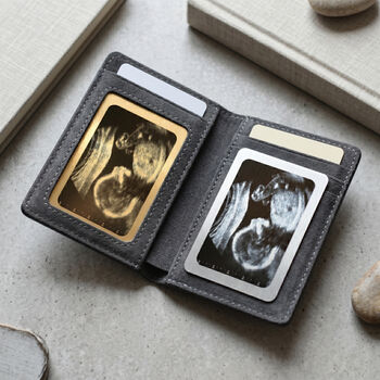 Personalised Baby Scan Wallet Metal Photo Wallet Card, 2 of 9
