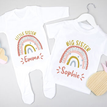 Personalised Rainbow Big And Little Sister Brother Set, 11 of 12