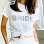 Bride T Shirt With Sparkly Rhinestone Letters, thumbnail 1 of 5