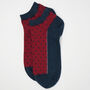 Polka Denim And Organic Burgundy Men's Trainer Socks, thumbnail 5 of 7