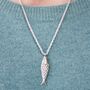 Textured Fish Charm Rope Chain Necklace Pendant, thumbnail 3 of 5