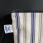 Navy And Slate Florence Stripe Cotton Linen Mix Washbag, thumbnail 2 of 5
