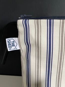 Navy And Slate Florence Stripe Cotton Linen Mix Washbag, 2 of 5