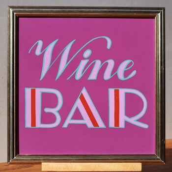 Wine Bar Interior Wall Art Typography Sign, 5 of 6