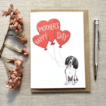 Personalised Springer Spaniel Happy Mother's Day Card, 2 of 5