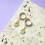 Ghost Huggie Hoop Earrings 18ct Gold Plated, thumbnail 2 of 6