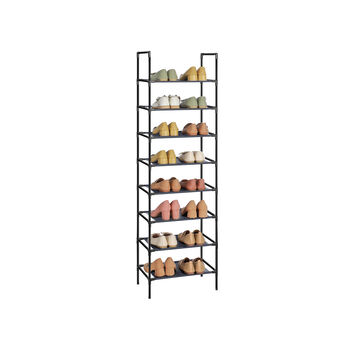 Set Of Two Grey Four Tier Shoe Storage Organiser Rack, 6 of 7