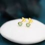 Sterling Silver Tiny Green Opal Stud Earrings, thumbnail 8 of 12