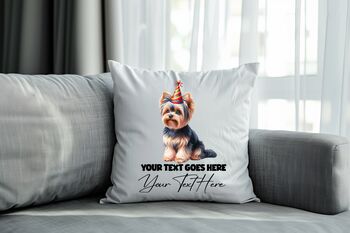 Personalised Yorkshire Terrier Birthday Party Cushion, 2 of 2