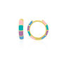 Enamel Rainbow Sterling Silver Hoop Earring, thumbnail 2 of 4