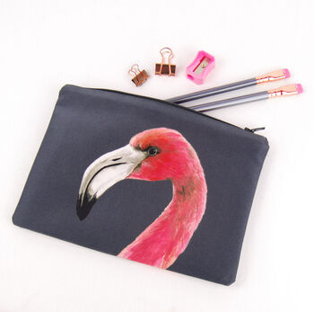 Flamingos Printed Silk Zipped Bag, 6 of 6