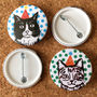 Set Of Party Cat Badges, thumbnail 3 of 4