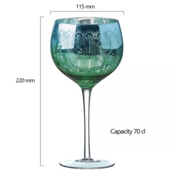 Peacock Blues Electroplated Gin Glass, 2 of 6