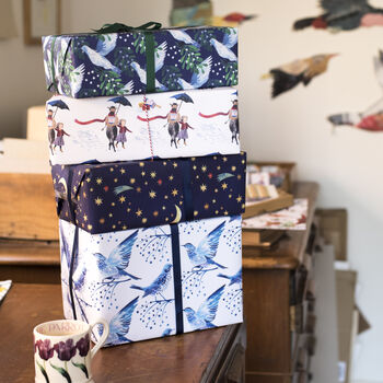 'Christmas Geese' Luxury Recycled Wrapping Paper, 8 of 8