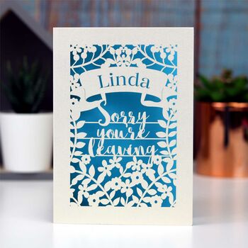 Personalised Papercut Leaving Card, 2 of 7