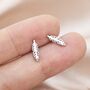 Sterling Silver Tiny Feather Stud Earrings, thumbnail 3 of 12