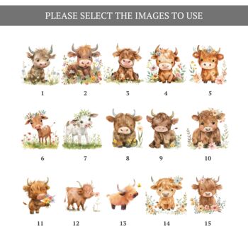 Personalised Family Tree Print Gift For Grandma | Highland Cow, 4 of 8