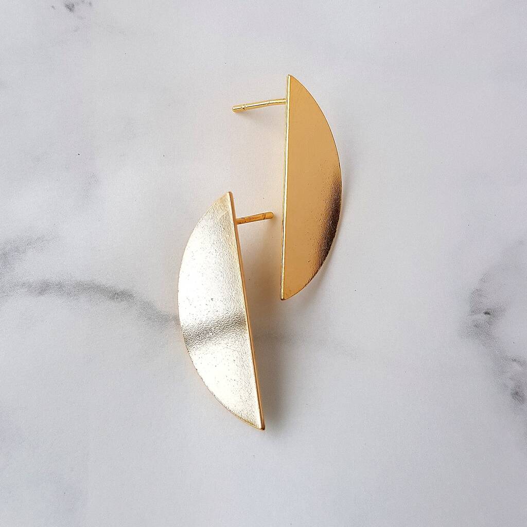 half round earrings