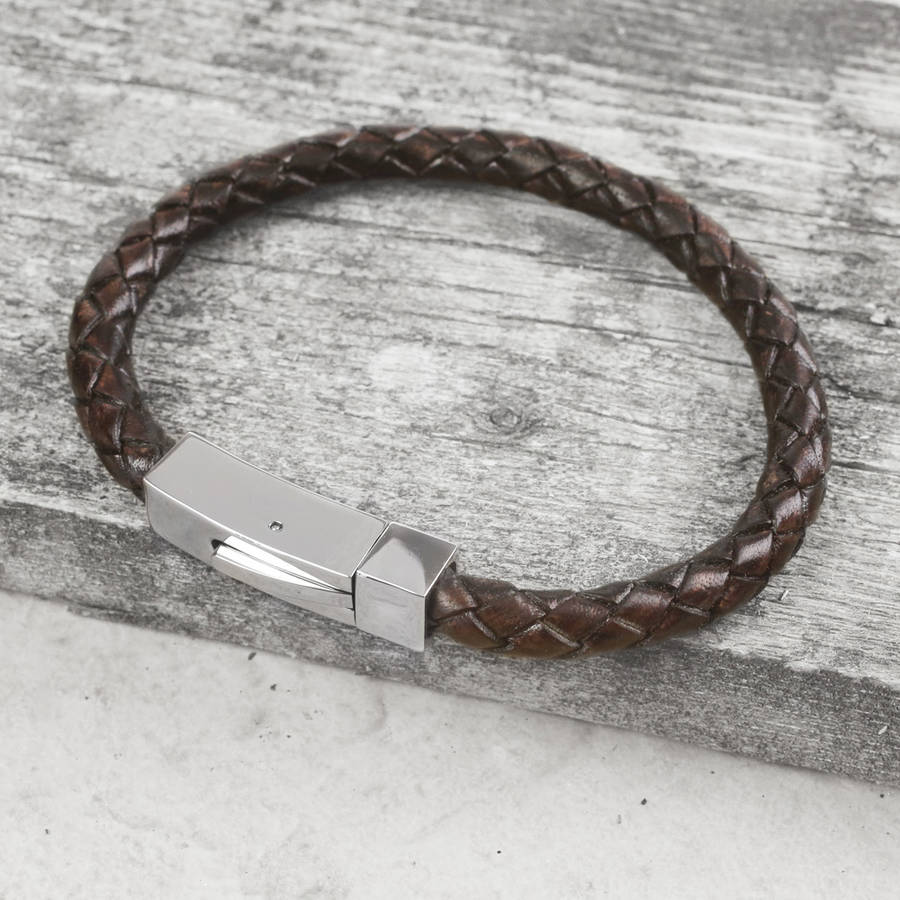 Personalised Hidden Message Leather Bracelet By Capture & Keep ...