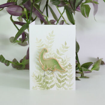 Benjamin Brontosaurus Dinosaur Plant Hugger Decoration | Gift Card | Letterbox Gift, 2 of 5