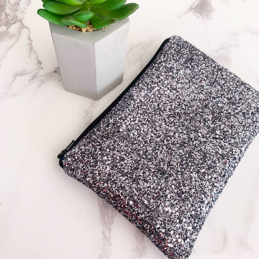 Gunmetal Glitter Clutch Bag By Petit Dunnocks notonthehighstreet