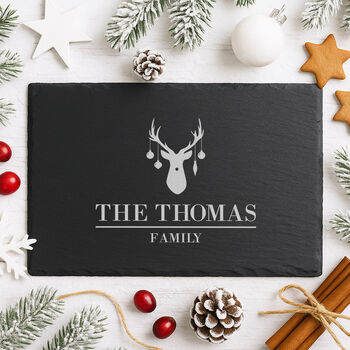 Personalised Reindeer Family Christmas Serving Platter, 2 of 6