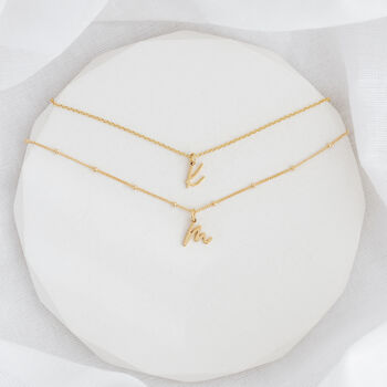 Gold Irena Script Initial Necklace, 3 of 10