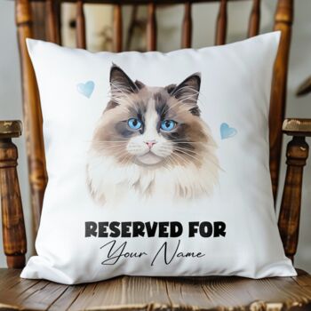 Personalised Cat Reserved For Cushion Cover, 8 of 12