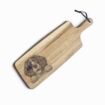 Personalised Springer Spaniel Engraved Acacia Serving Board, 2 of 9