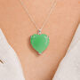 Sterling Silver Jade Heart Necklace, thumbnail 1 of 12