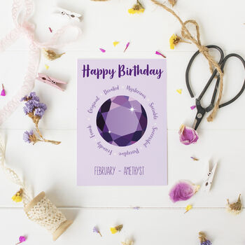 February Birthstone Birthday Card, 2 of 4
