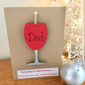 Personalised Red Wine Funny Card Tree Decoration, 3 of 5