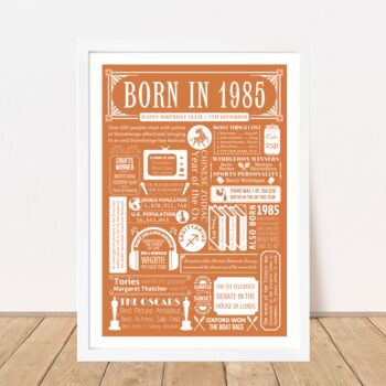 1985 Personalised 40th Birthday Fact Print Gift, 2 of 10