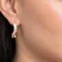 Nami 18 K Gold Plated Cz Stone Wave Earrings, thumbnail 4 of 5