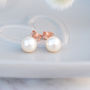 9ct Rose Gold Pearl Stud Earrings, thumbnail 1 of 4